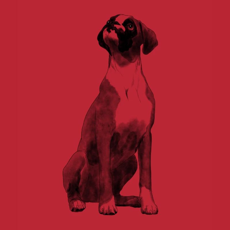 Sitzender Boxer Hund