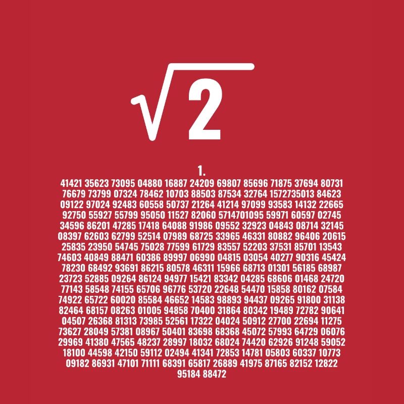 Root 2 decimal places for nerds and math freaks