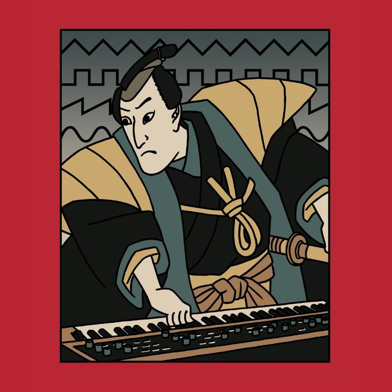 Synth Techno Musik Funny Samurai Synthesizer