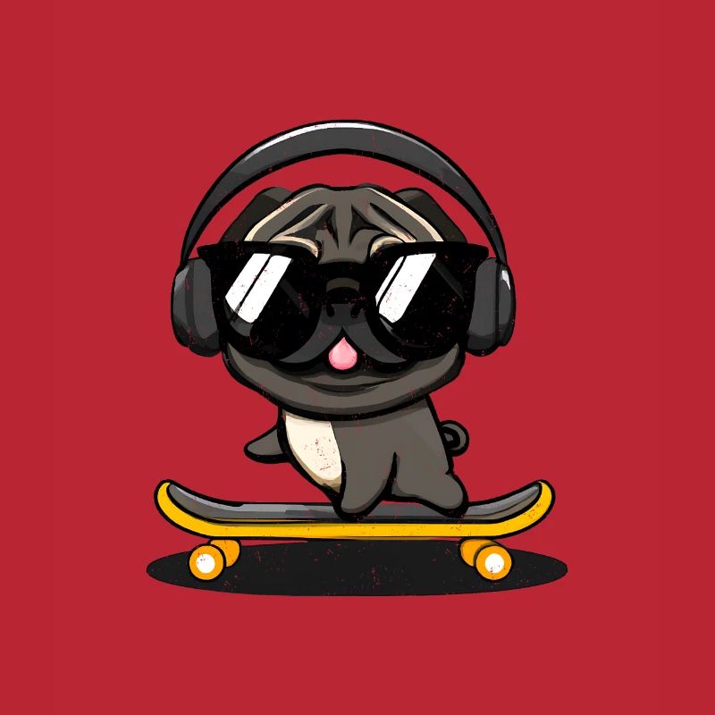 Design with a pug dog based on a