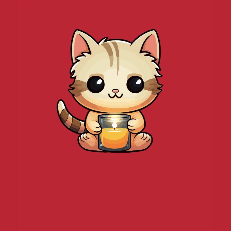 Chat mignon avec une bougie