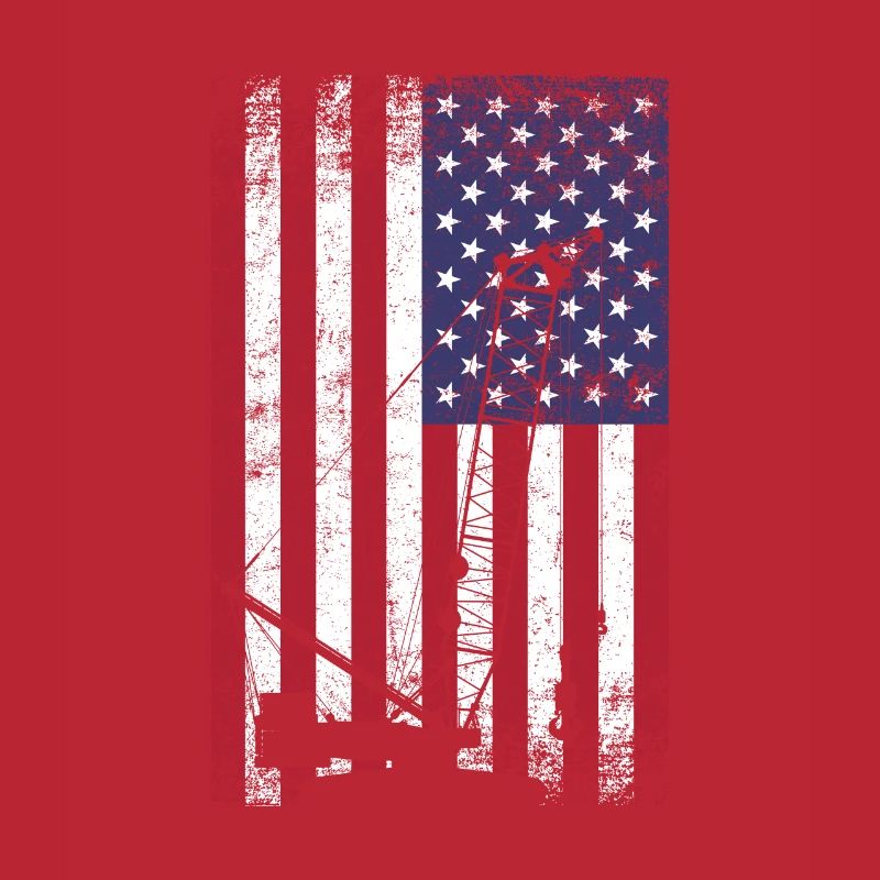 crane operator American Flag, crane operator