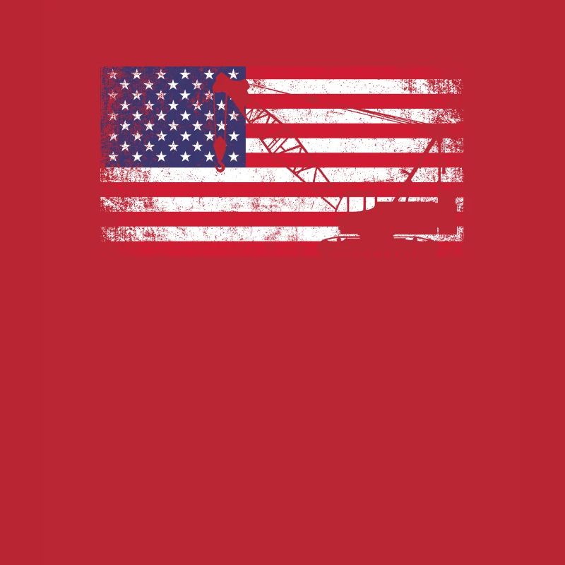 Crane operator american flag, crane operator