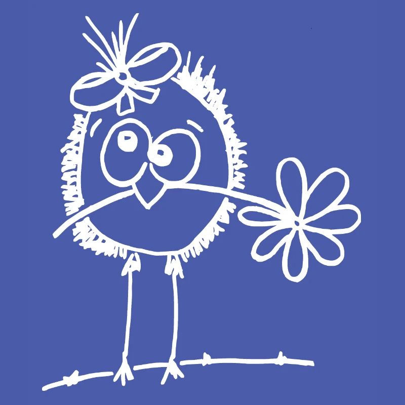 doux oiseau avec fleur dans le bec