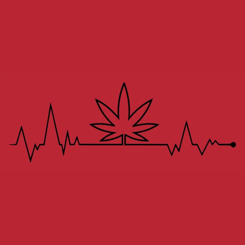 Cannabis Hanf Blatt Herzfrequenz EKG