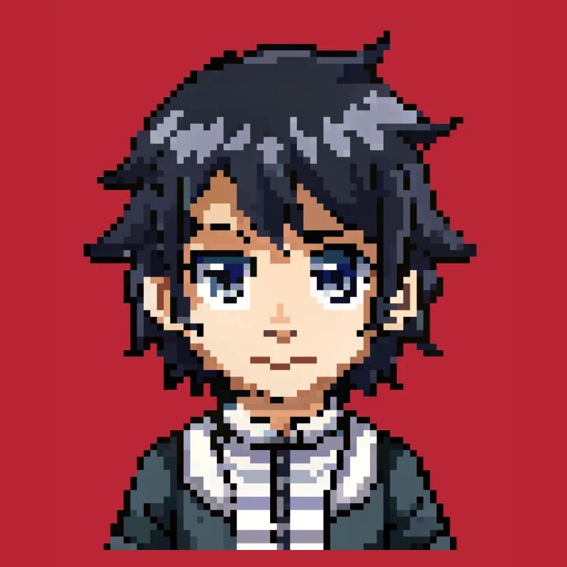 Figurine d’anime en 8 bits