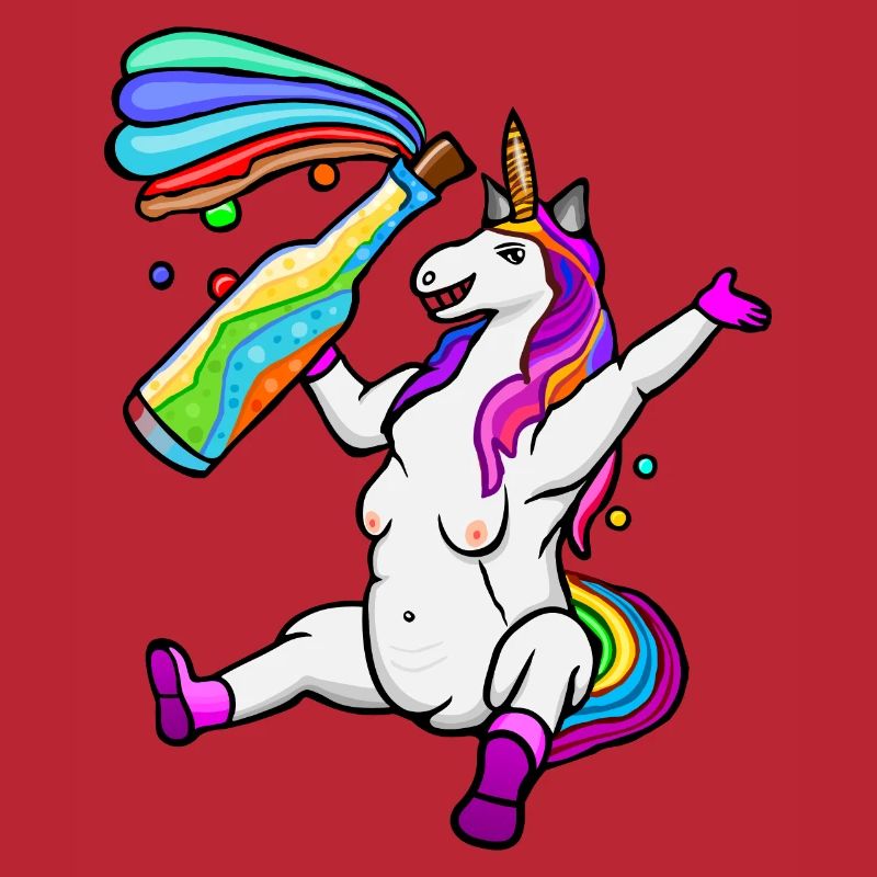 lustiges LGPT-Einhorn, buntes Einhorn, Regenbogen