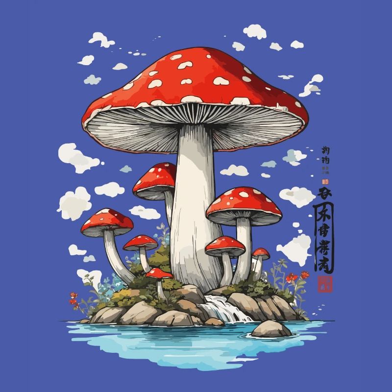 Retro Toadstool Art Mushroom Picker Design