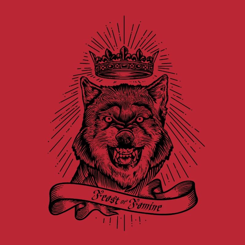 "Fest oder Hunger" gekrönter Wolf