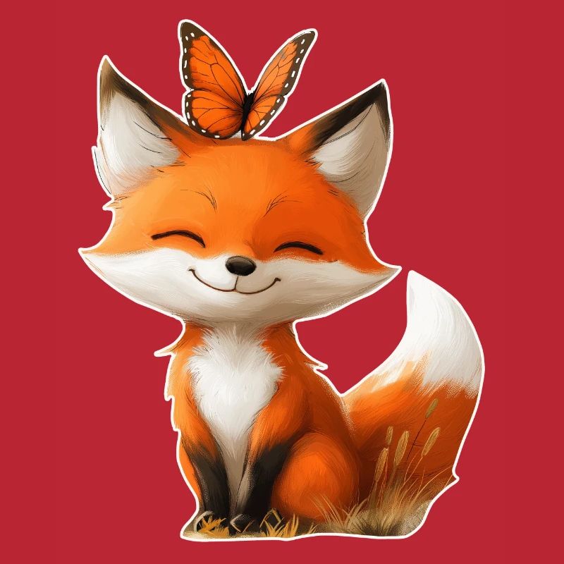 Fox with Butterfly