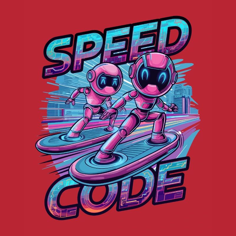 Code de vitesse Cyberpunk Robot Surf Tech Art