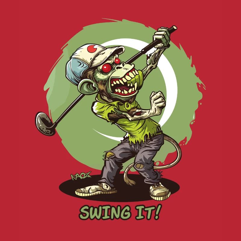 Swing It, Zombie Monkey: A Golfer Golfing