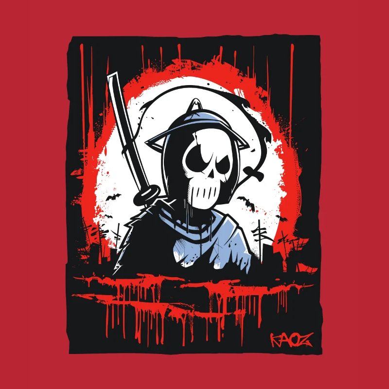 Sensenmann Totenkopf Samurai