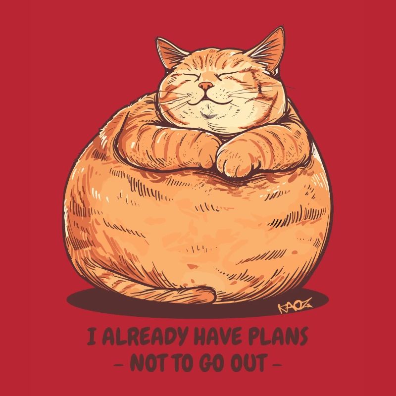 A very chubby, fat cat with a plan