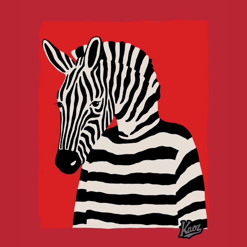 Cartoon Comic Kunst eines Zebra mit Pullover