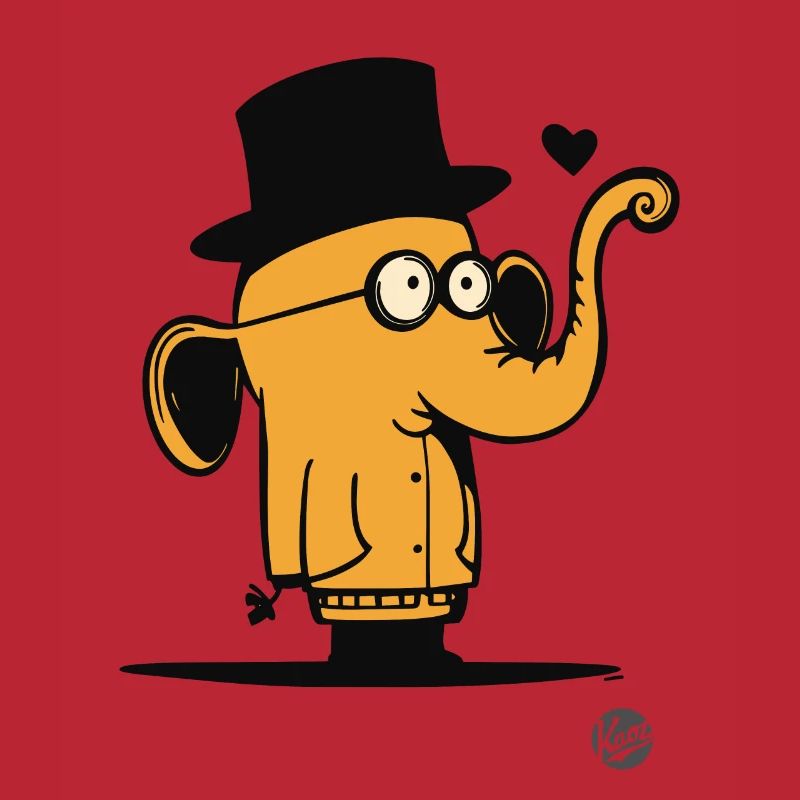 Conception mignonne d’éléphant de dessin animé orange