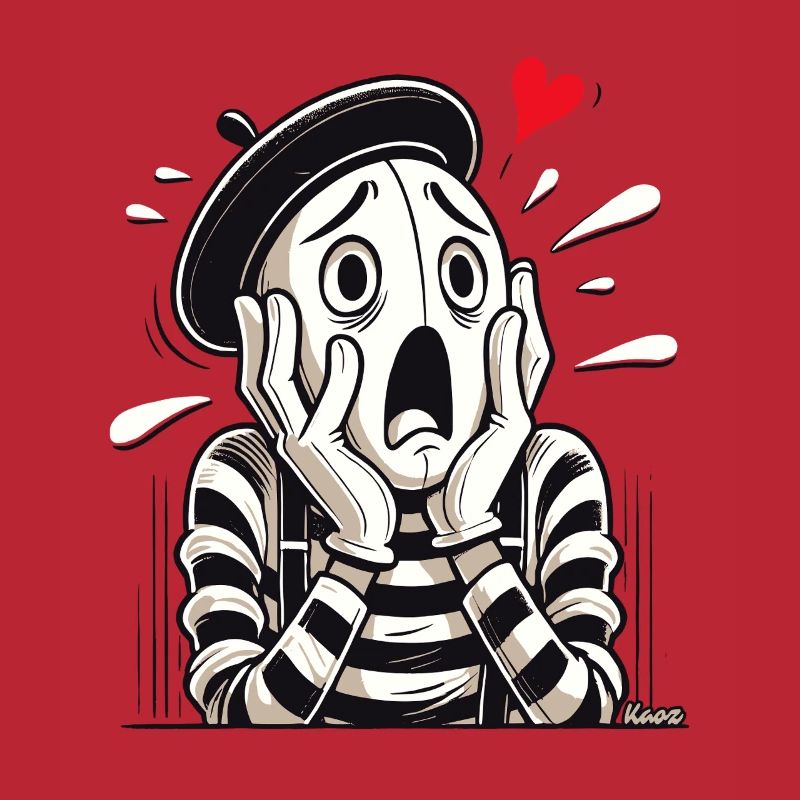 Dramatischer Pantomime – Liebe oder Verzweiflung?