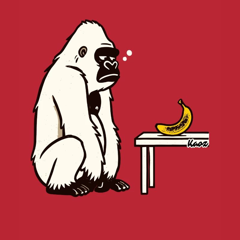 Bananen oder nicht? Gorilla mit Banane