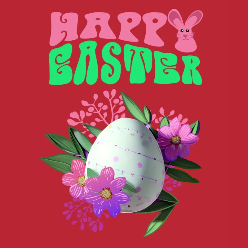 Happy Easter Flowers Easter Egg