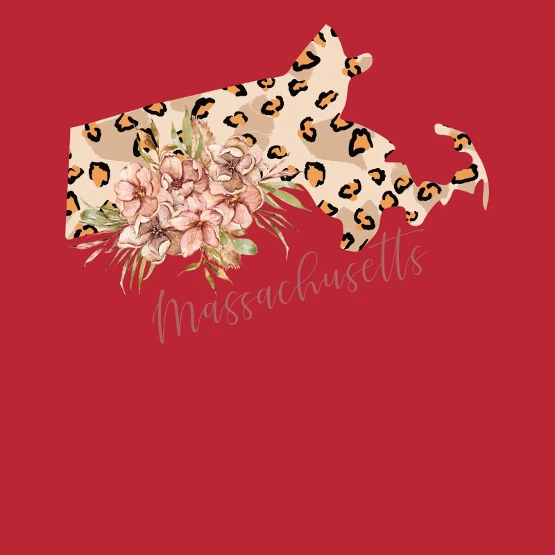 Massachusetts Leopard-pattern Map