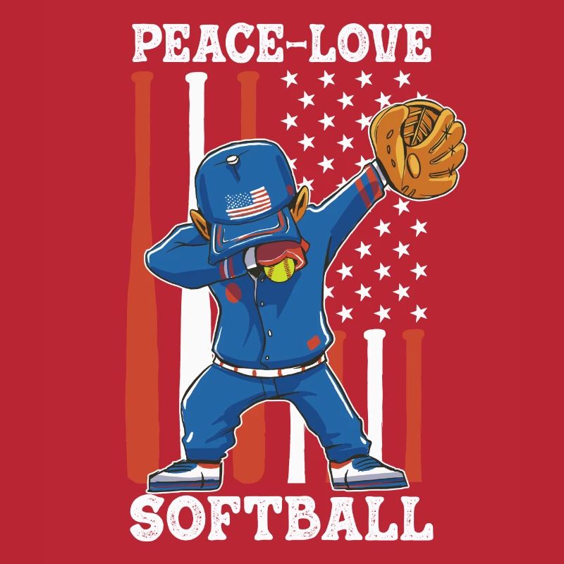 Mädchen Frieden Liebe Softball