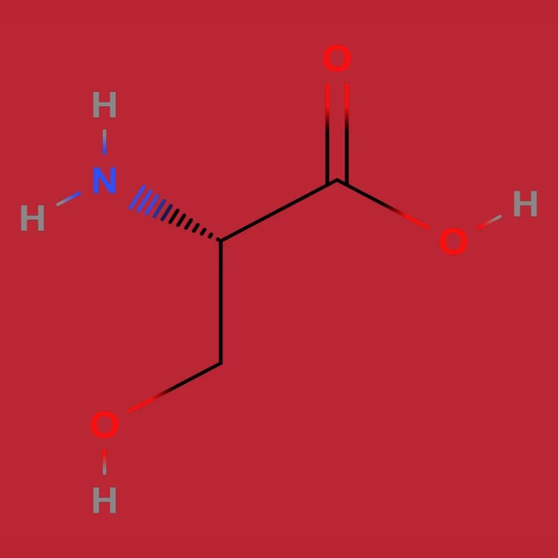 Serine Molecule - Farbige Strukturformel