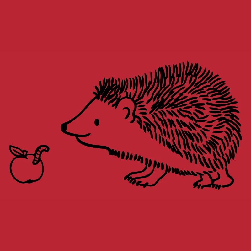 Igel mit Apfel