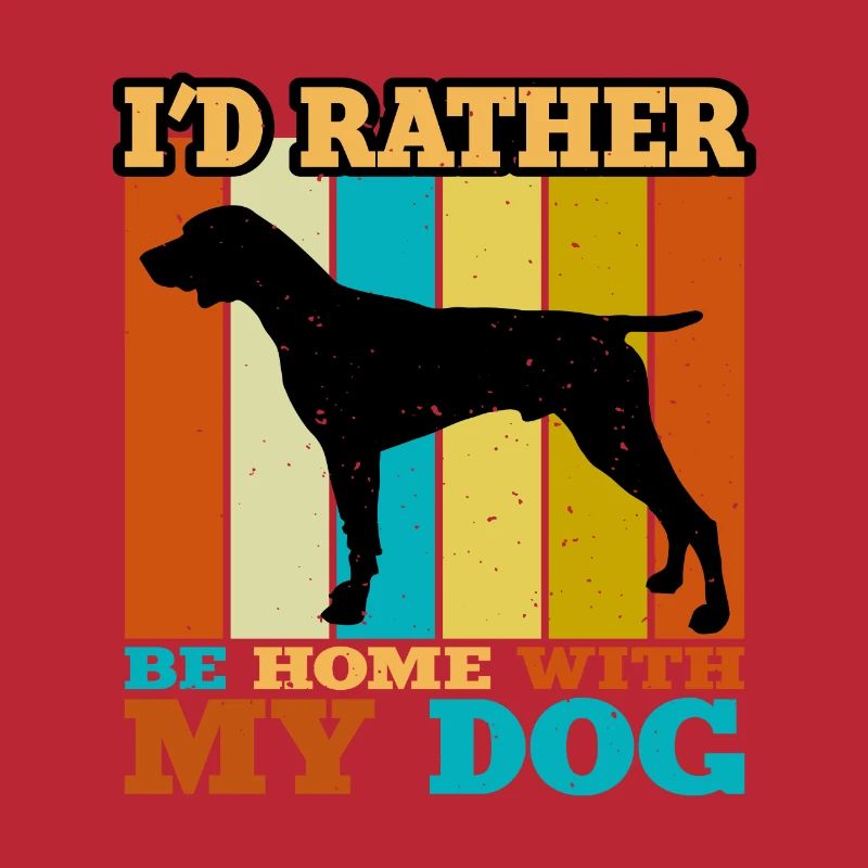 German Shorthaired Pointer Dog Silhouette Retro