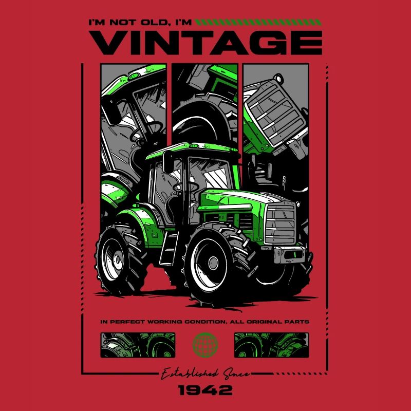 Oldtimer Traktor Bauer Geburtstag Geboren 1942
