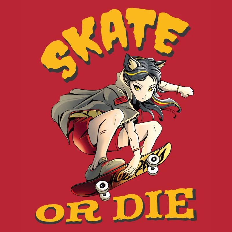 Skate oder stirb Skateboarder Anime Mädchen