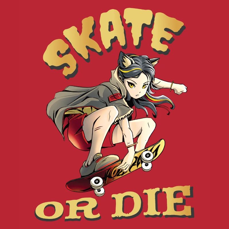 Skate oder stirb Skateboarder Anime Mädchen
