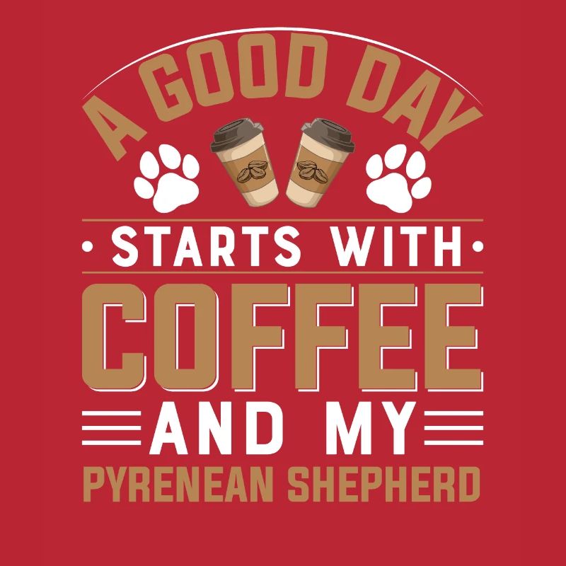 Pyrenean Shepherd German Shepherd Drinking Coffee