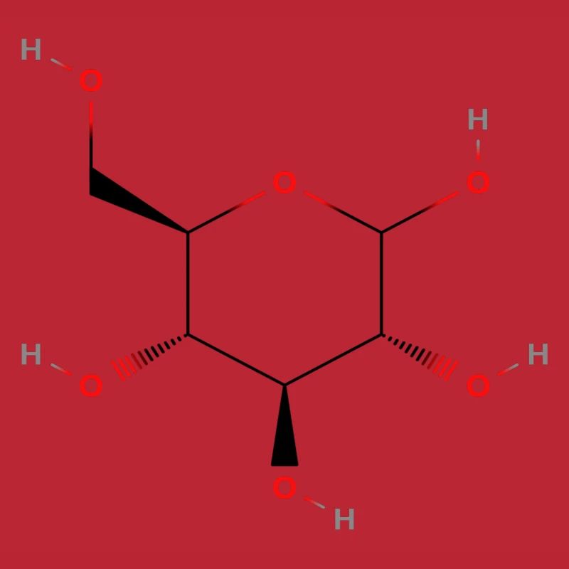 Glucose Molecule - Colored Structural Formula
