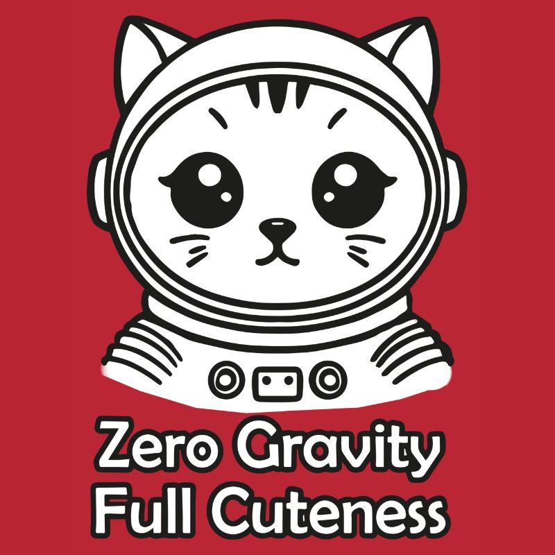 Chat de l’espace - Gravité zéro, design entièrement mignon