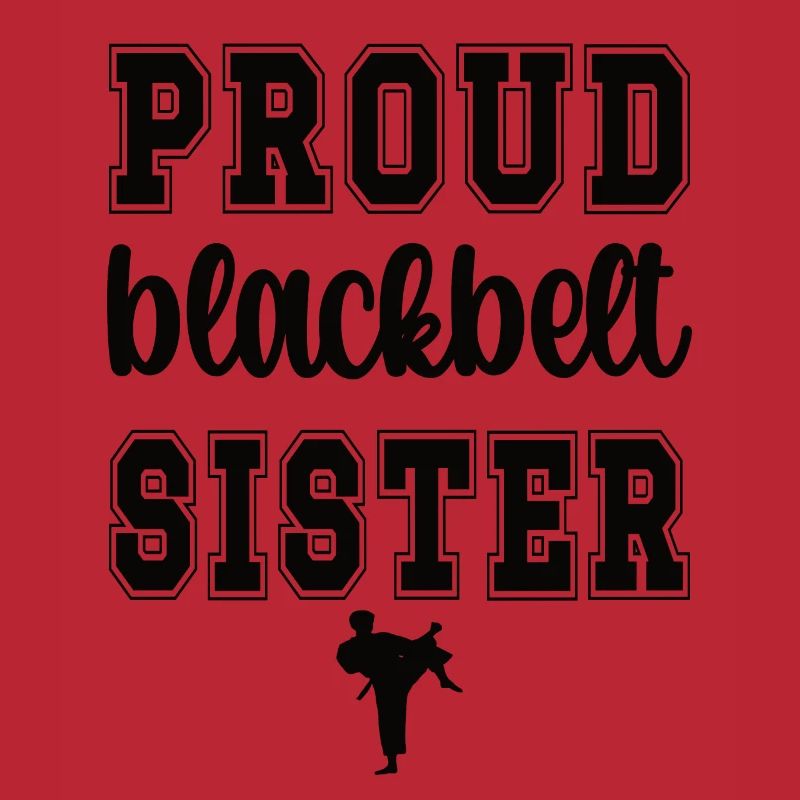 Stolze Karate Schwester Schwarzer Gürtel Schwester
