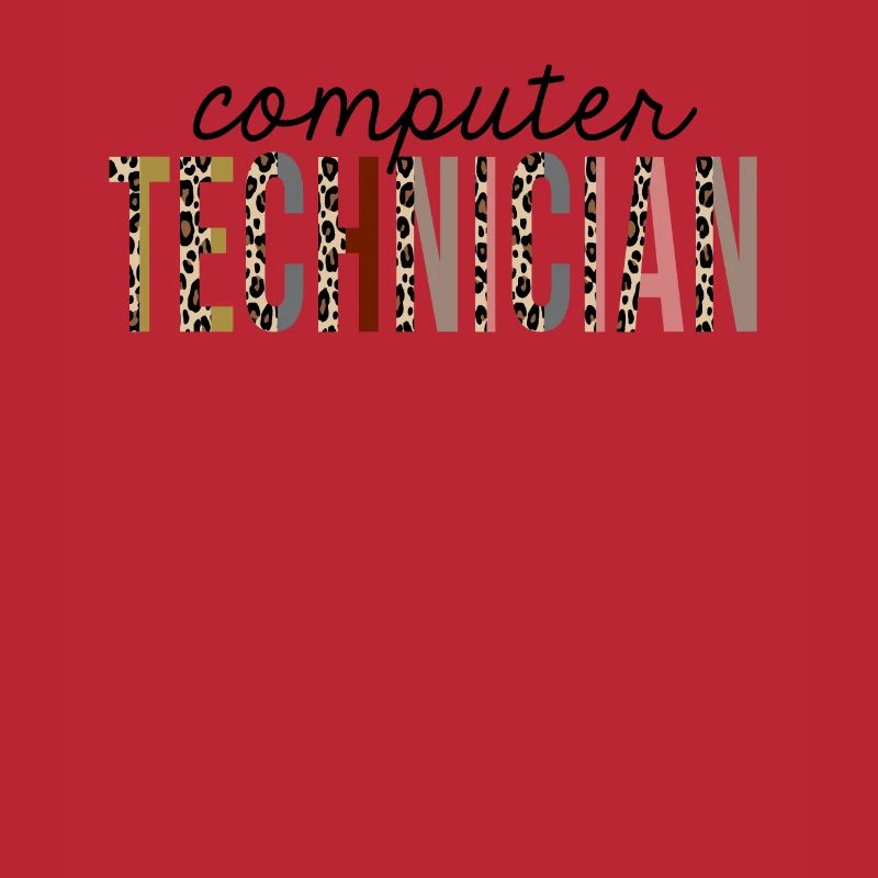 Computer Technician Leopard Print Funny