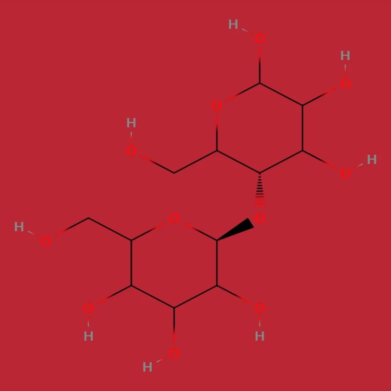 Molécule de cellulose - Formule structurale colorée