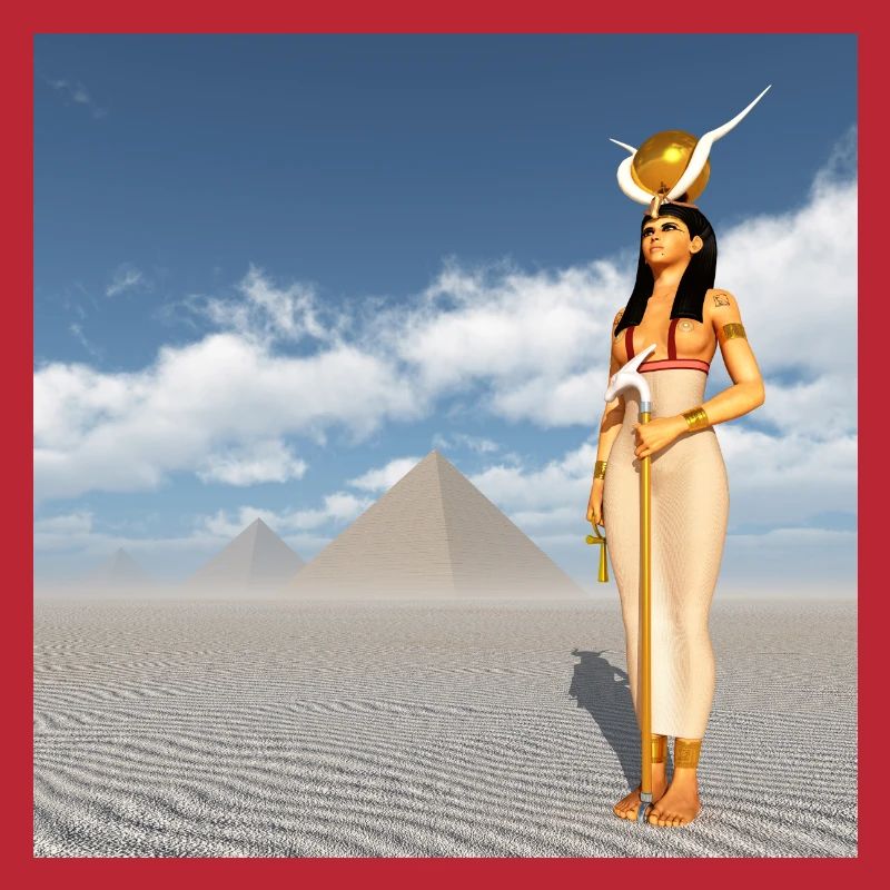 Déesse Hathor et pyramides