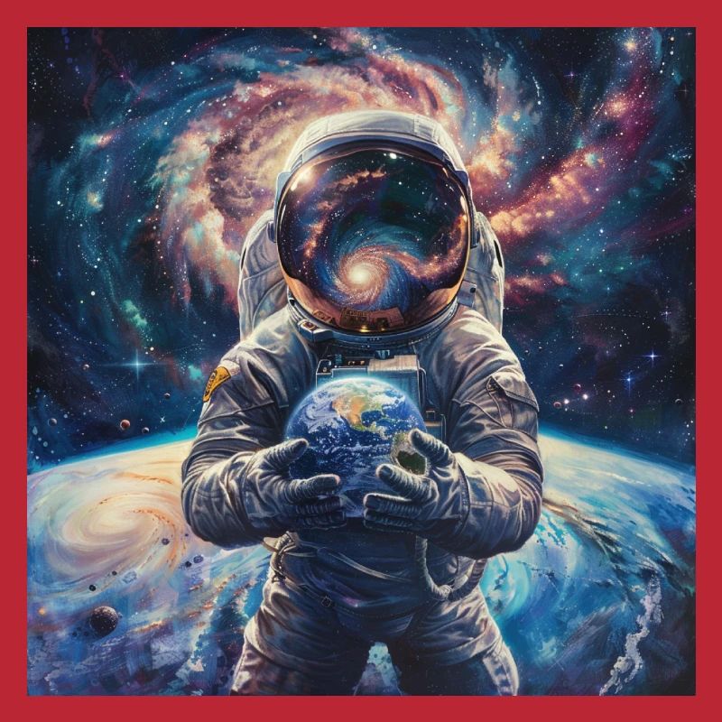 Astronautes Galaxie Espace Planète Espace Conception Spatiale