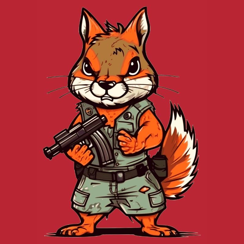 Eichhörnchen bis an die Zähne bewaffnet