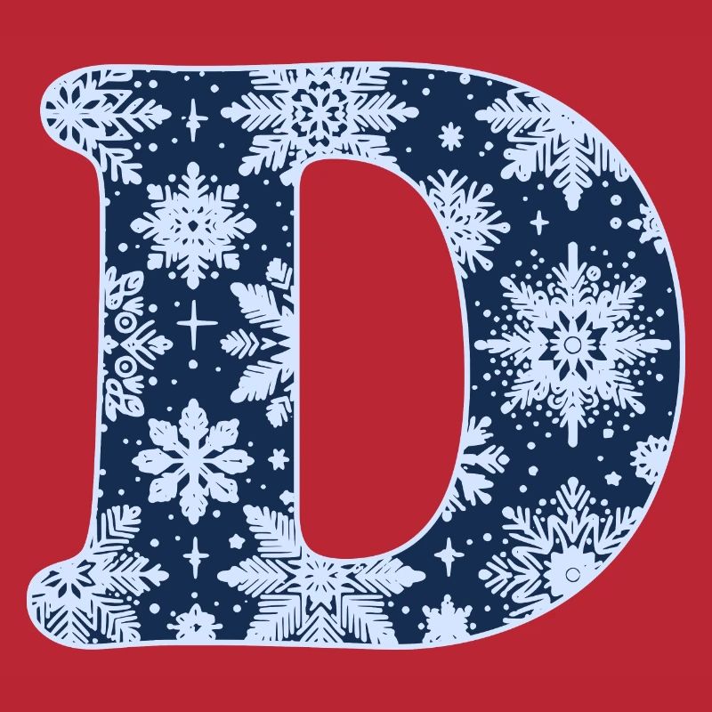 Buchstabe D Schneeflocken