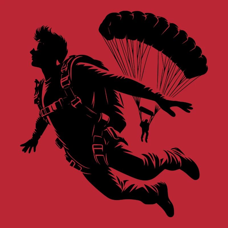 Two skydivers skydiving