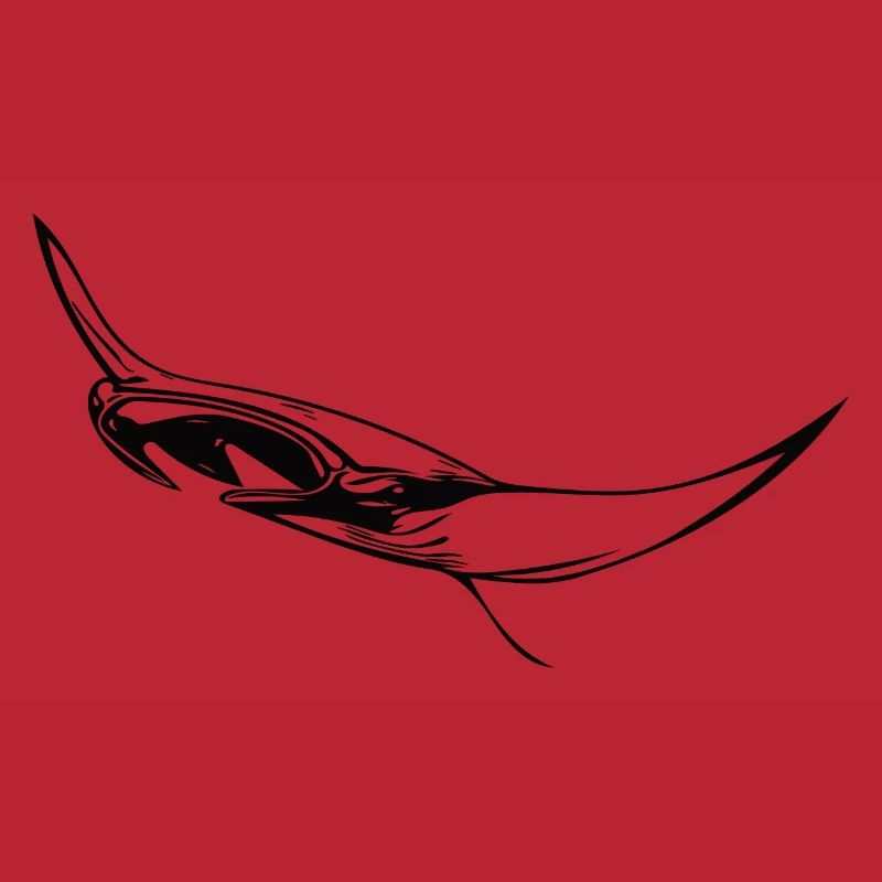 Elegant floating manta rays