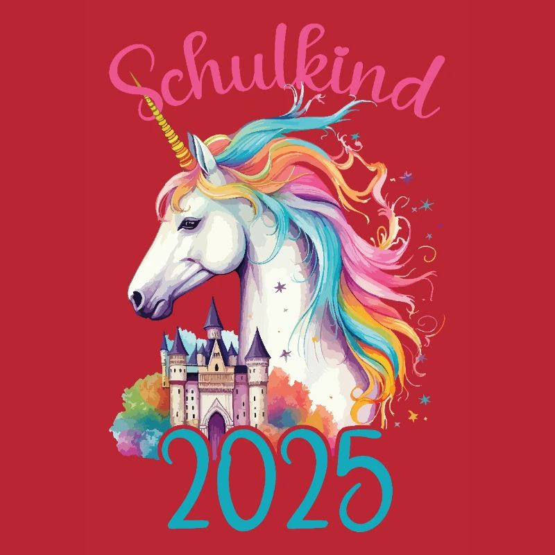 Schulkind 2025 Einhorn Einschulung Schule Schüler