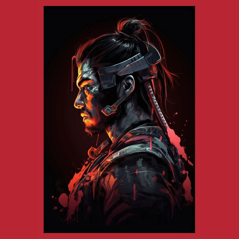 Neon Cyber Samurai Warrior #8