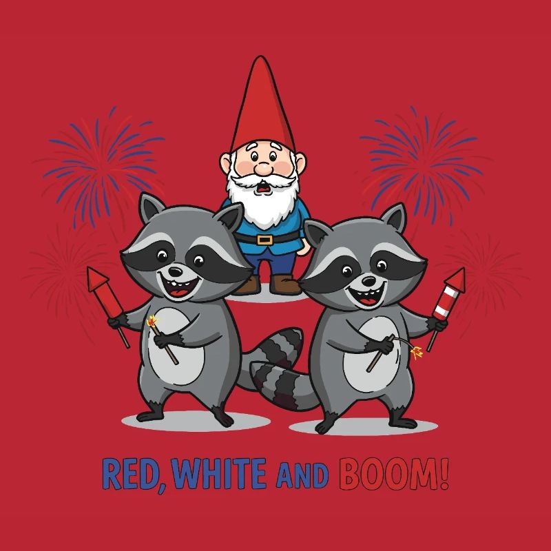 Waschbären-Feuerwerksparty zum 4. Juli