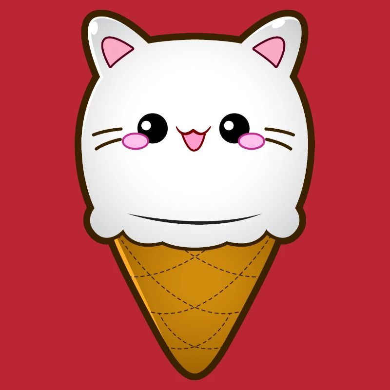 Ice Cream Cat Eiscreme Eis Katze Vanille Eiskugel