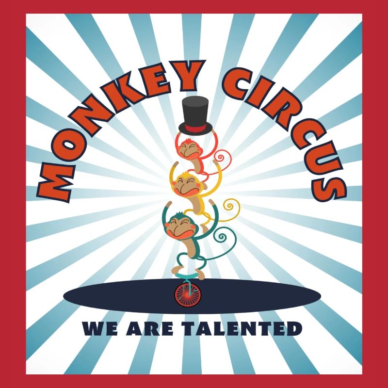 Monkey Circus - bleu blanc