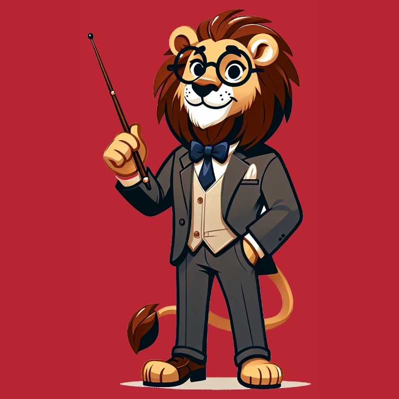 Professeur de lion mignon