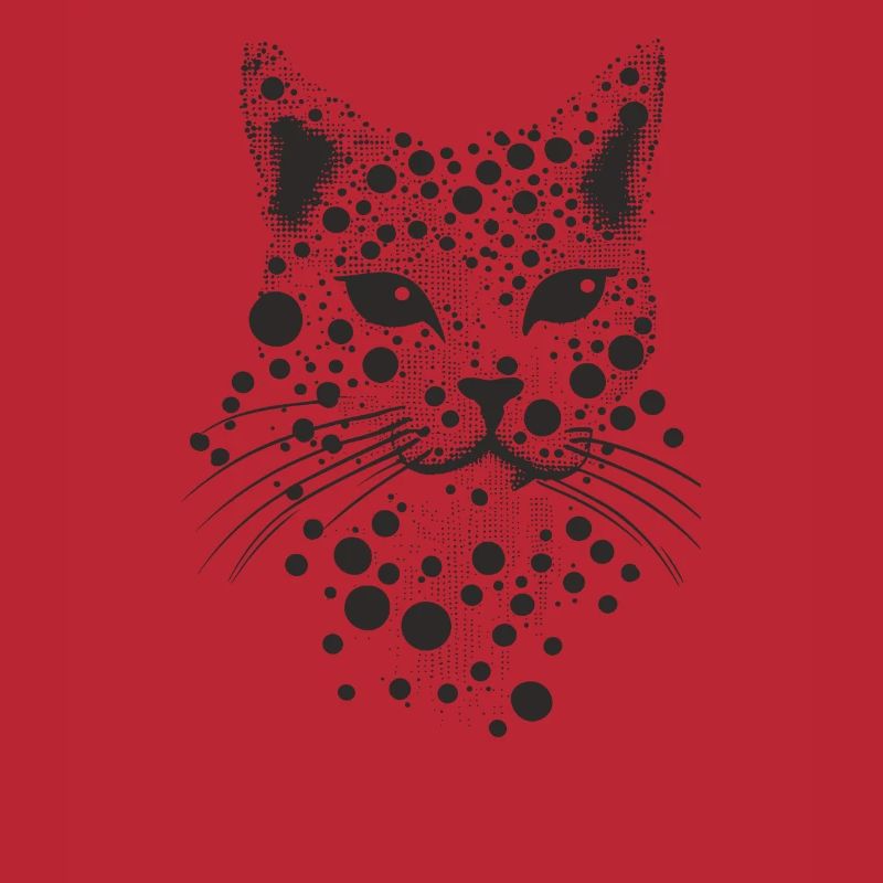 Visage de chat de chat dans la conception de points